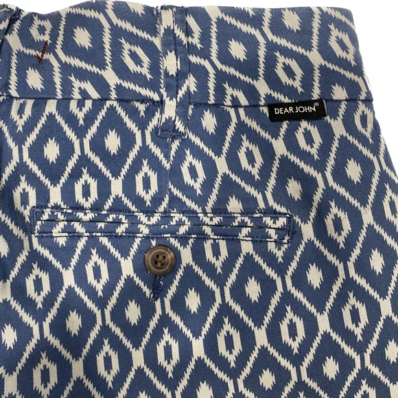 Dear John Finnegan Roll Cuff Printed Shorts, 26, Stone Blue - Picture 4 of 7